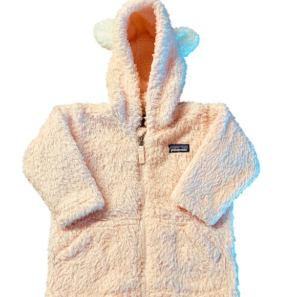 Patagonia Soft Fleece Zippered Fuzzy Jacket in Soft Pink Sz 6-12 Mos - Picture 11 of 11